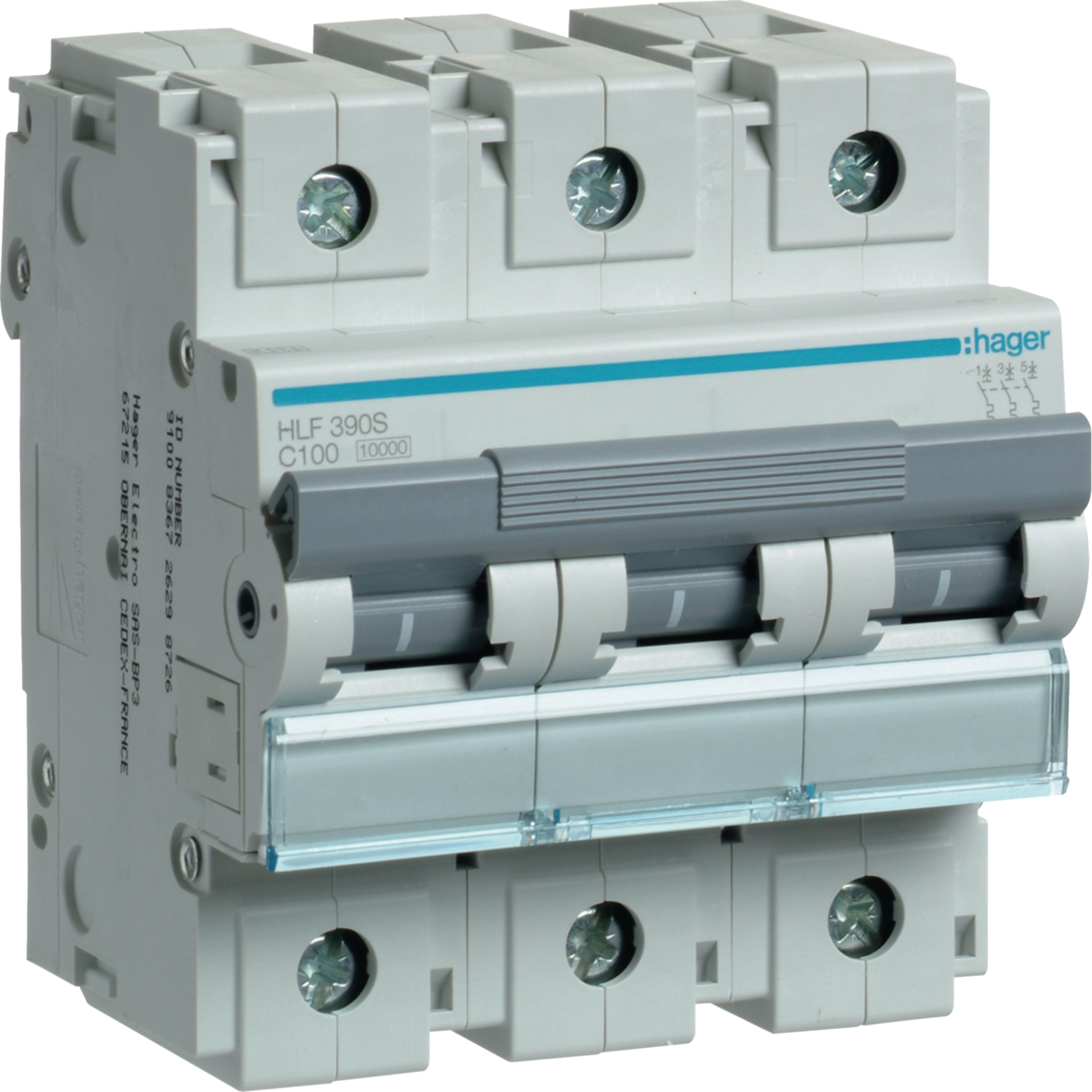 [HLF390S] 100A 3P 10KA C-CURVE MCB