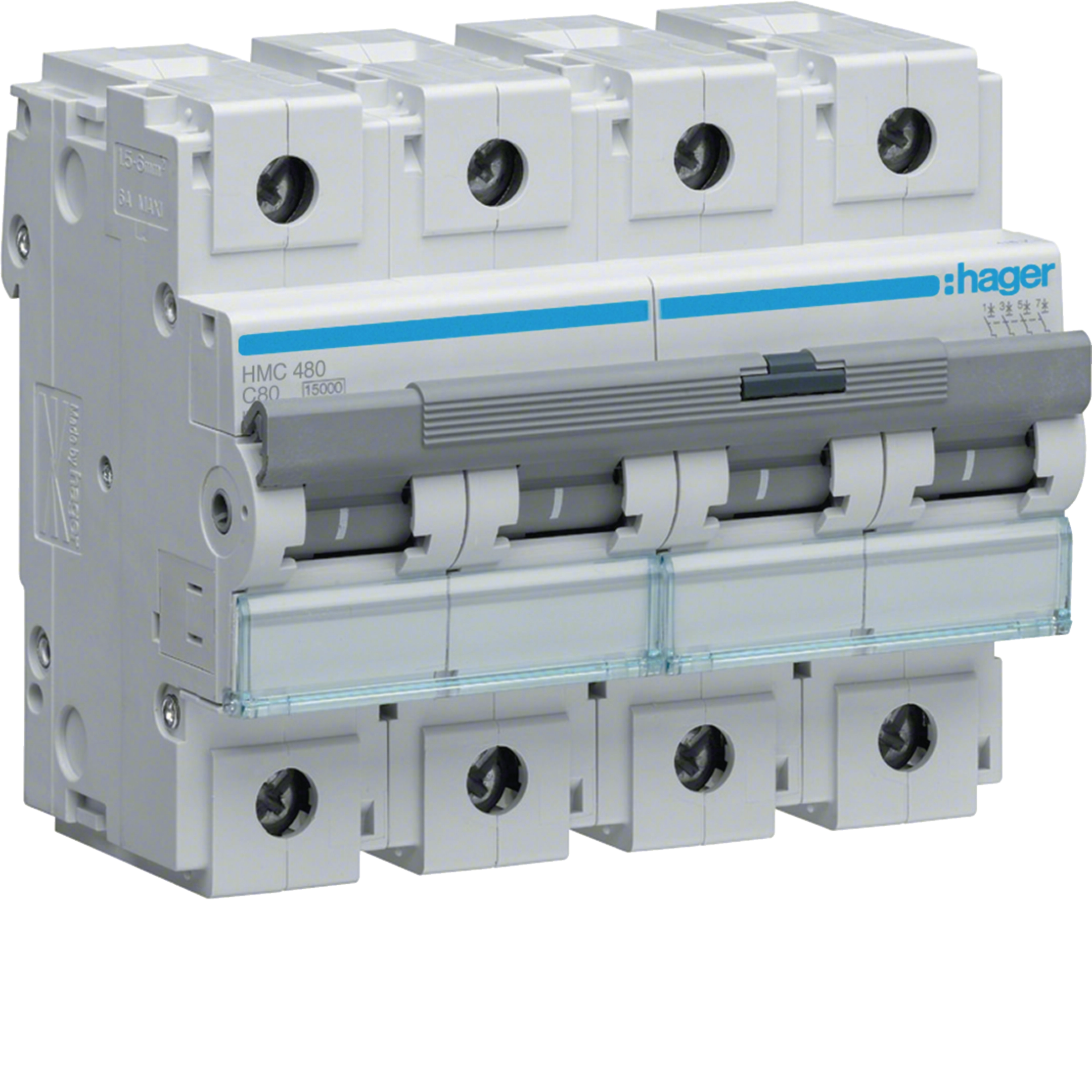 [HMC480] 80A 4P 15KA C-CURVE MCB