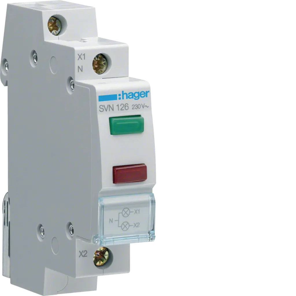 GREEN+RED INDICATING LIGHT 230V