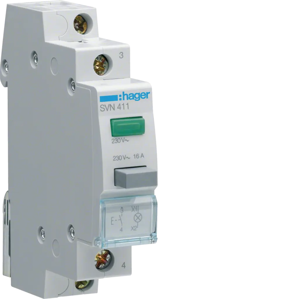 [SVN411] NO PUSHBUTTON + LED IND GREEN