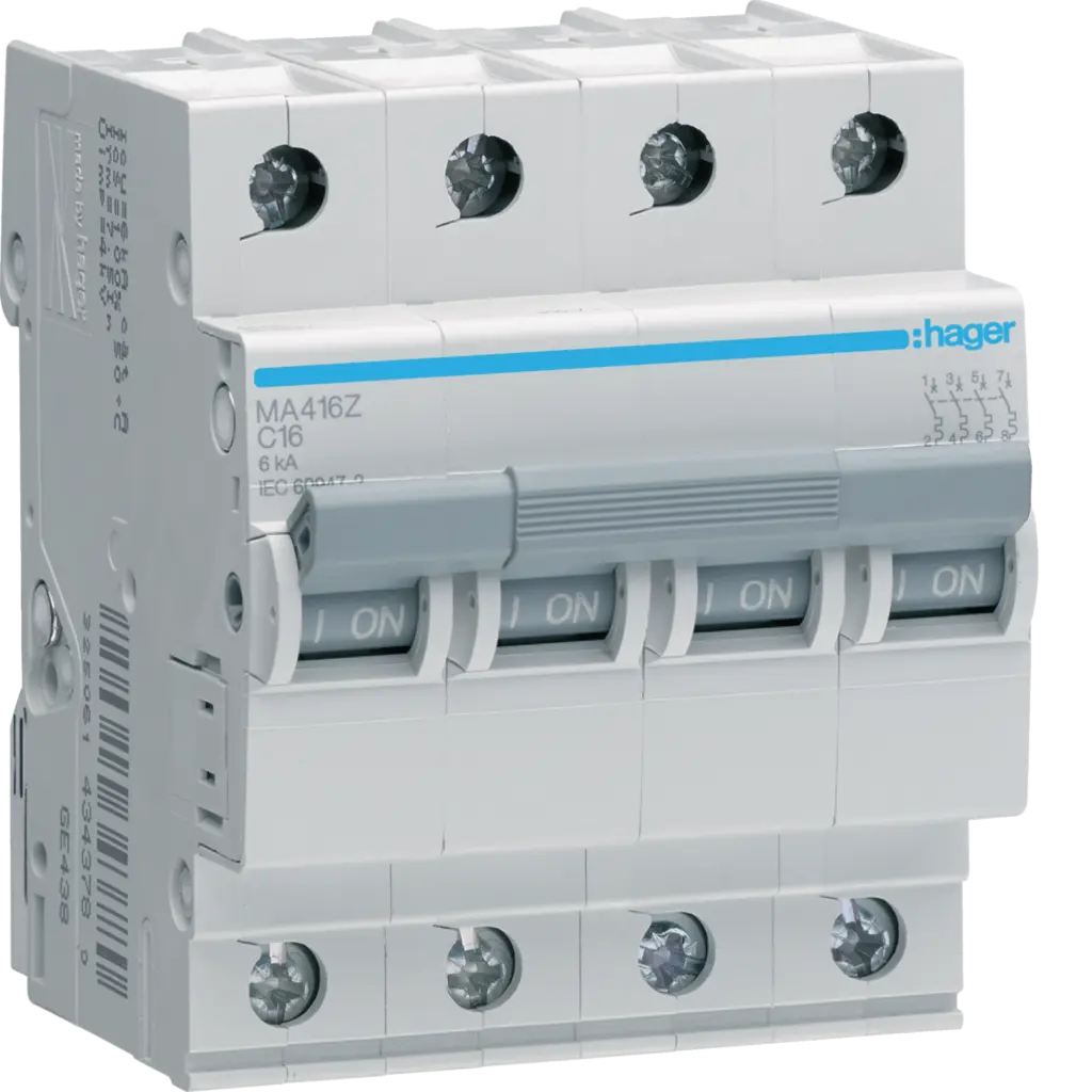 [EM-MA416Z] MCB | 4-pole | 6kA | DIN (:Hager, 16A)