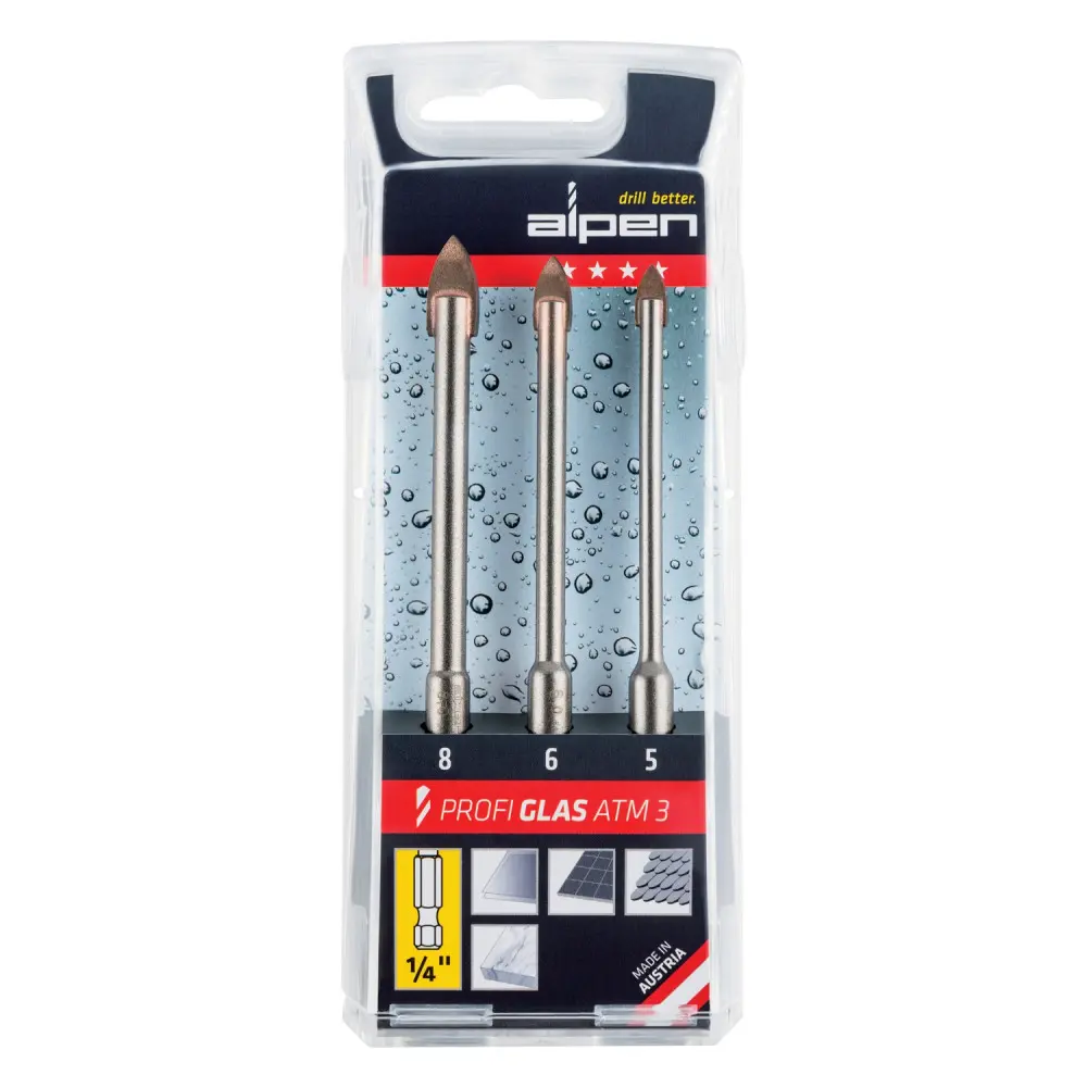 Drill Bit Set | Profi Glass 3Pc Hex Shank