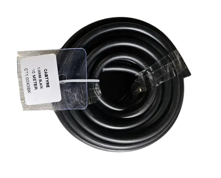 Cable | Cabtyre Pre-Packed (10m, Black, 1mm²)