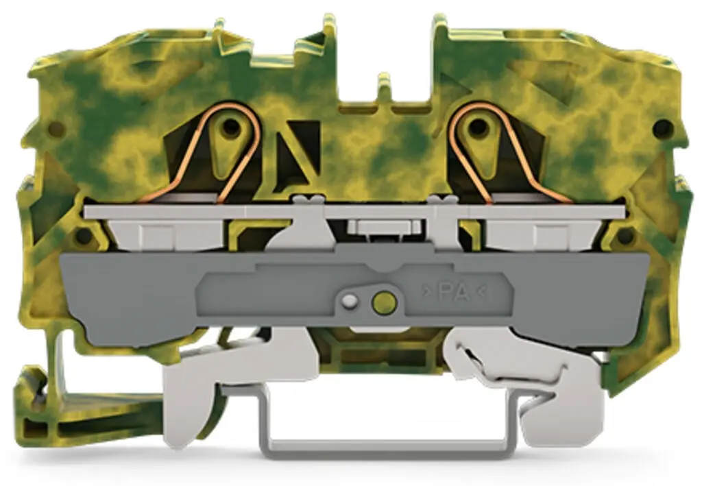 [2010-1207] Wago 10mm 2-wire through connector Green-Yellow