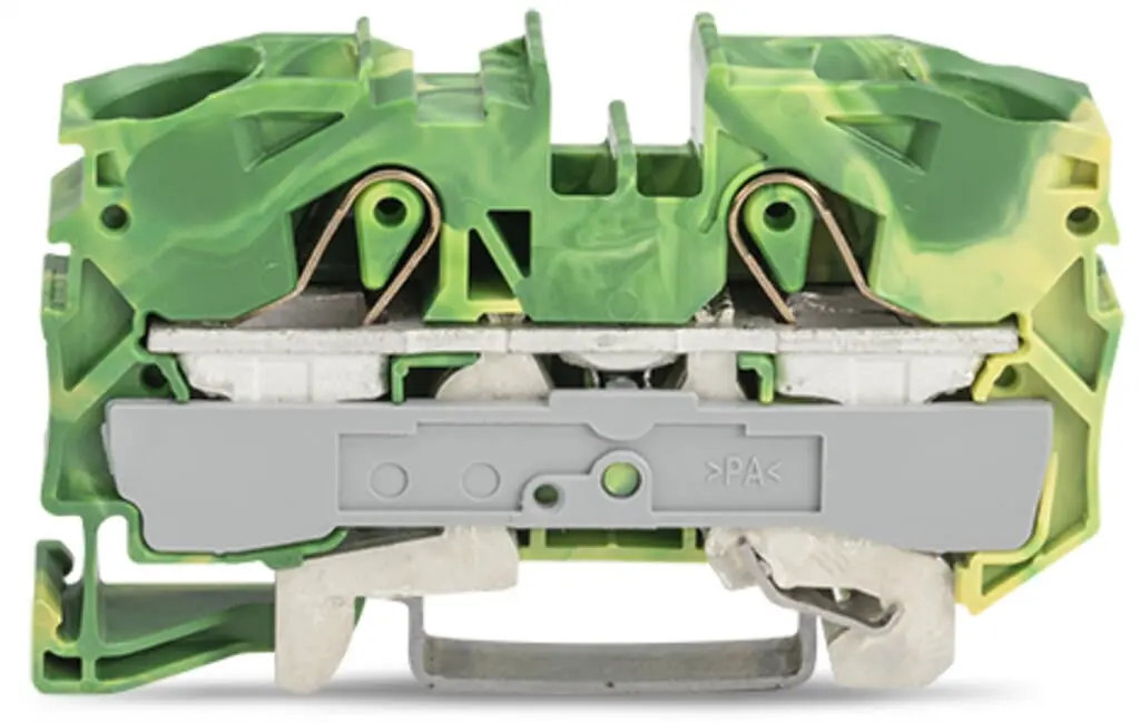 Wago 16mm 2-wire through connector Green-Yellow