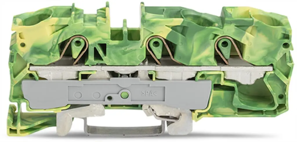 Wago 16mm 3-wire through connector Green-Yellow