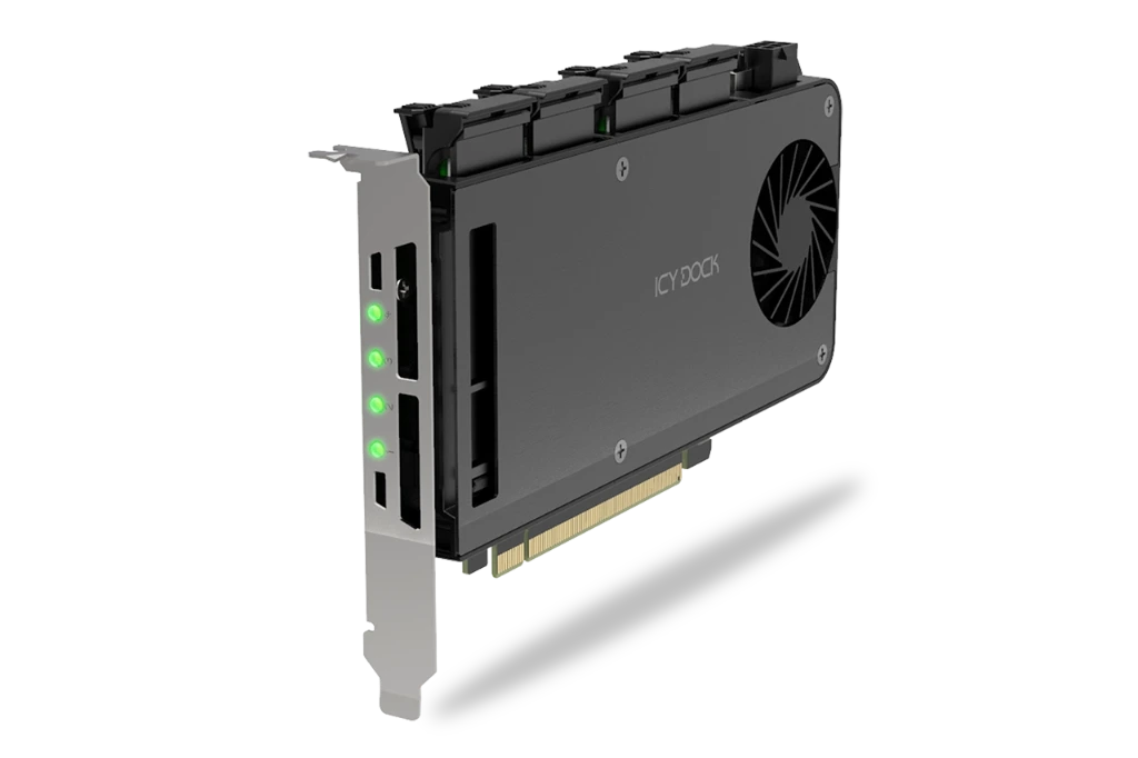 Icydock 204MP-B 4x m.2->pcie5x