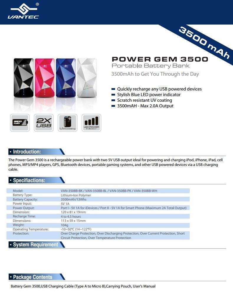 !!Vantec van-350 powergem 3500