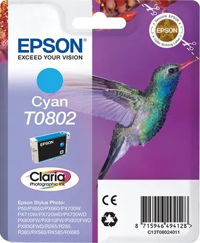 !!Epson t0802 cyan hummingbird