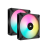!!140mm AF140 Elite Rgb x2-blK