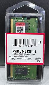 [ME-K5N8V56] Kingston ValueRam - 8GB x1 (8GB), DDR5-5600MT/s, CL46, SO-DIMM