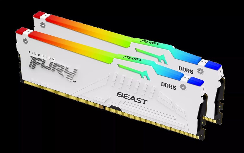 Kingston Fury Beast RGB - 16GB x2 (32GB) , DDR5-5600MT/s , CL36 , White