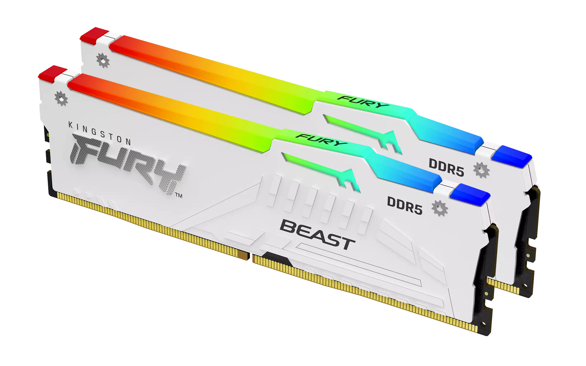 Kingston Fury Beast RGB - 16GB x2 (32GB) , DDR5-5600MT/s , CL36 , White