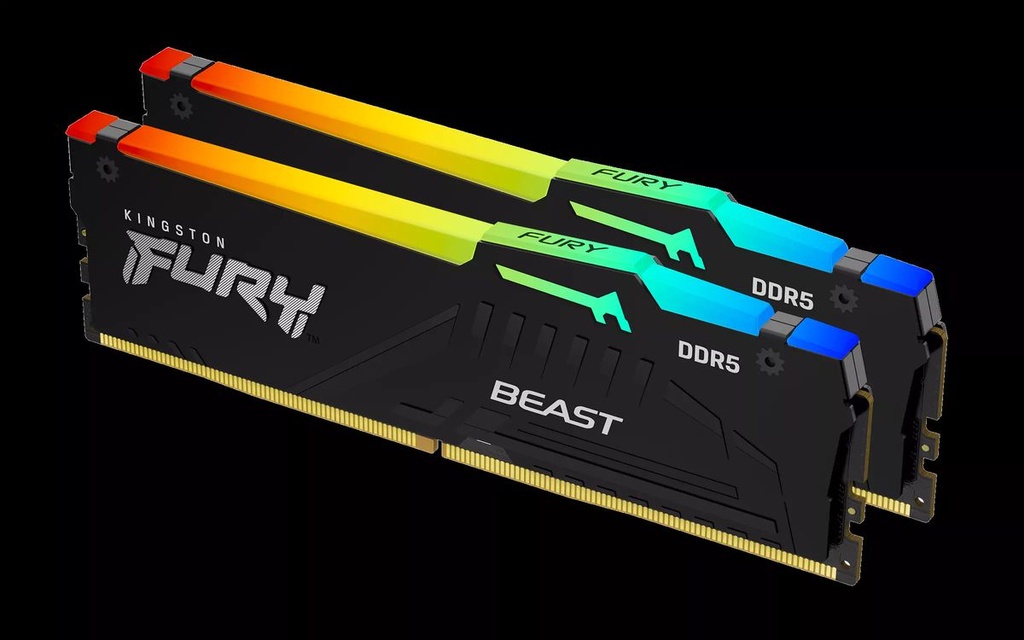Kingston Fury Beast RGB - 8GB x2 (16GB) , DDR5-4800MT/s , CL38 , Black
