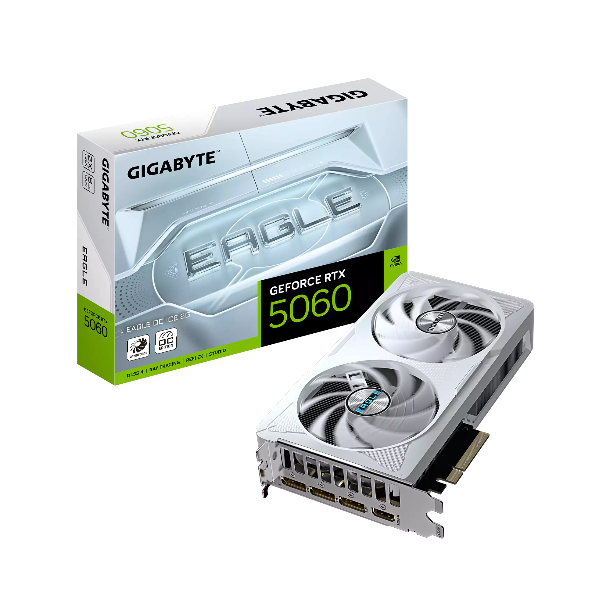 Gigabyte RTX 5060 Eagle OC ICE 8GB GDDR7 Graphics Card - White