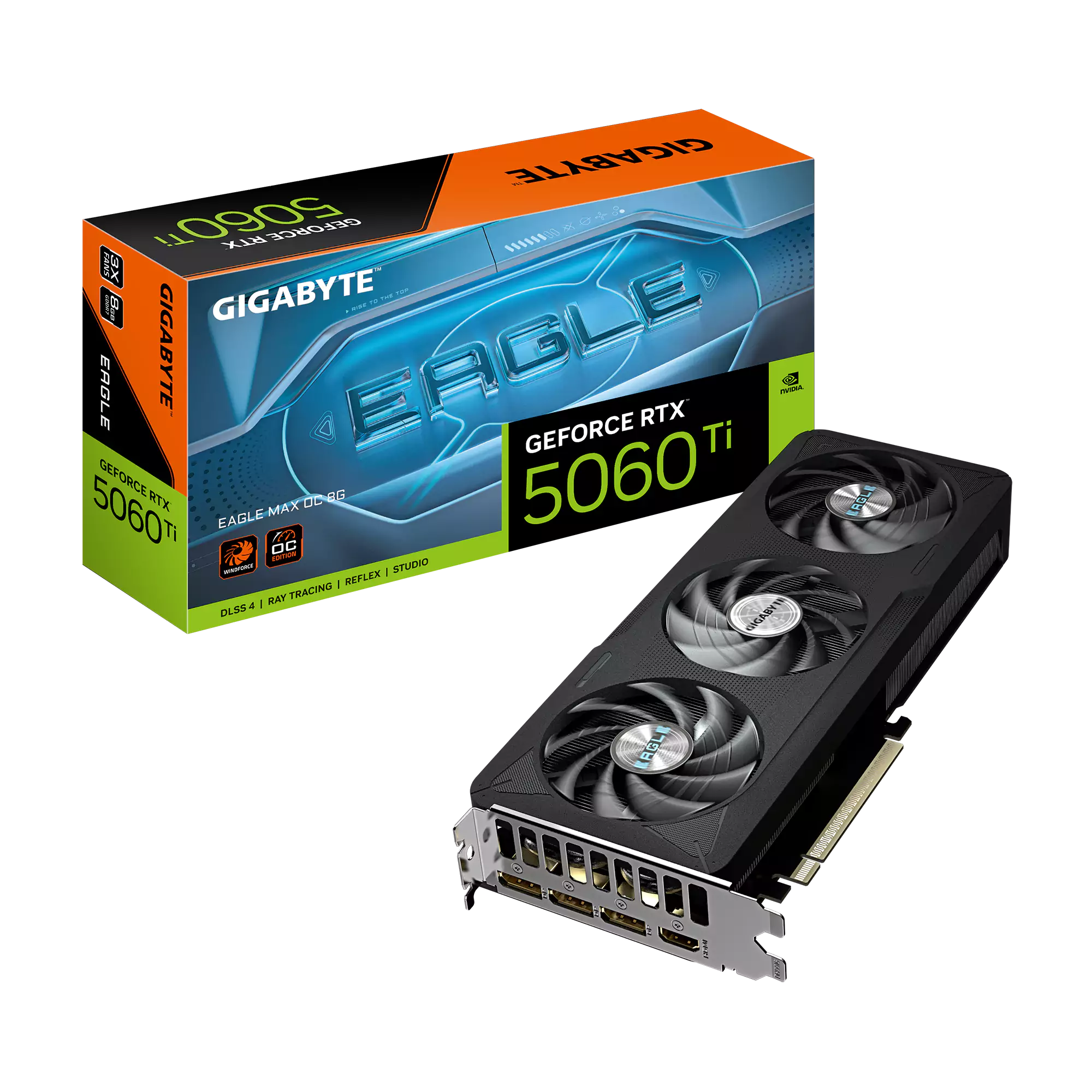 [SC-G5060TI8-EOM] Gigabyte RTX 5060 Ti Eagle OC Max 8GB GDDR7 Graphics Card - Black