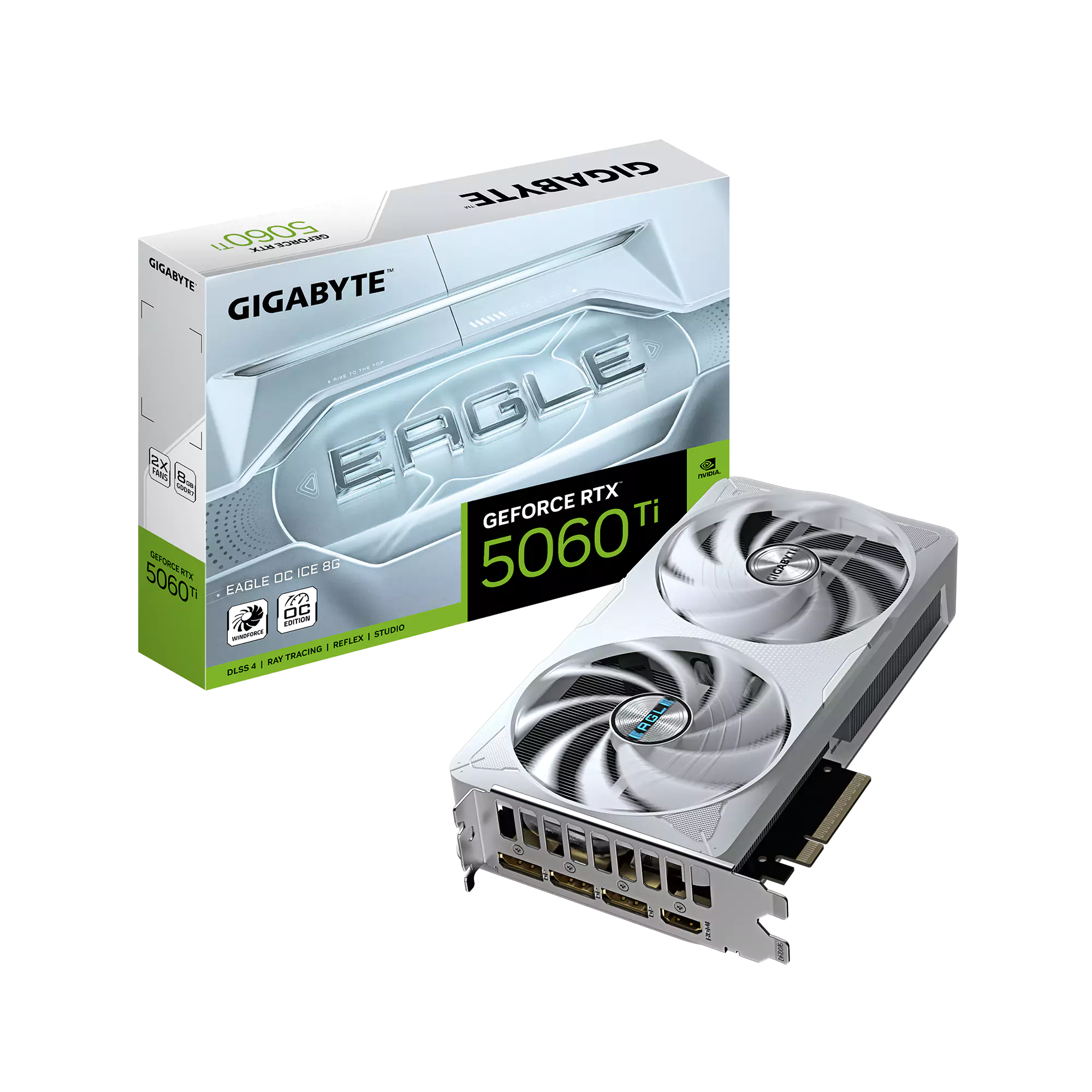 [SC-G5060TI8-EOW] Gigabyte RTX 5060 Ti Eagle OC ICE 8GB GDDR7 Graphics Card - White