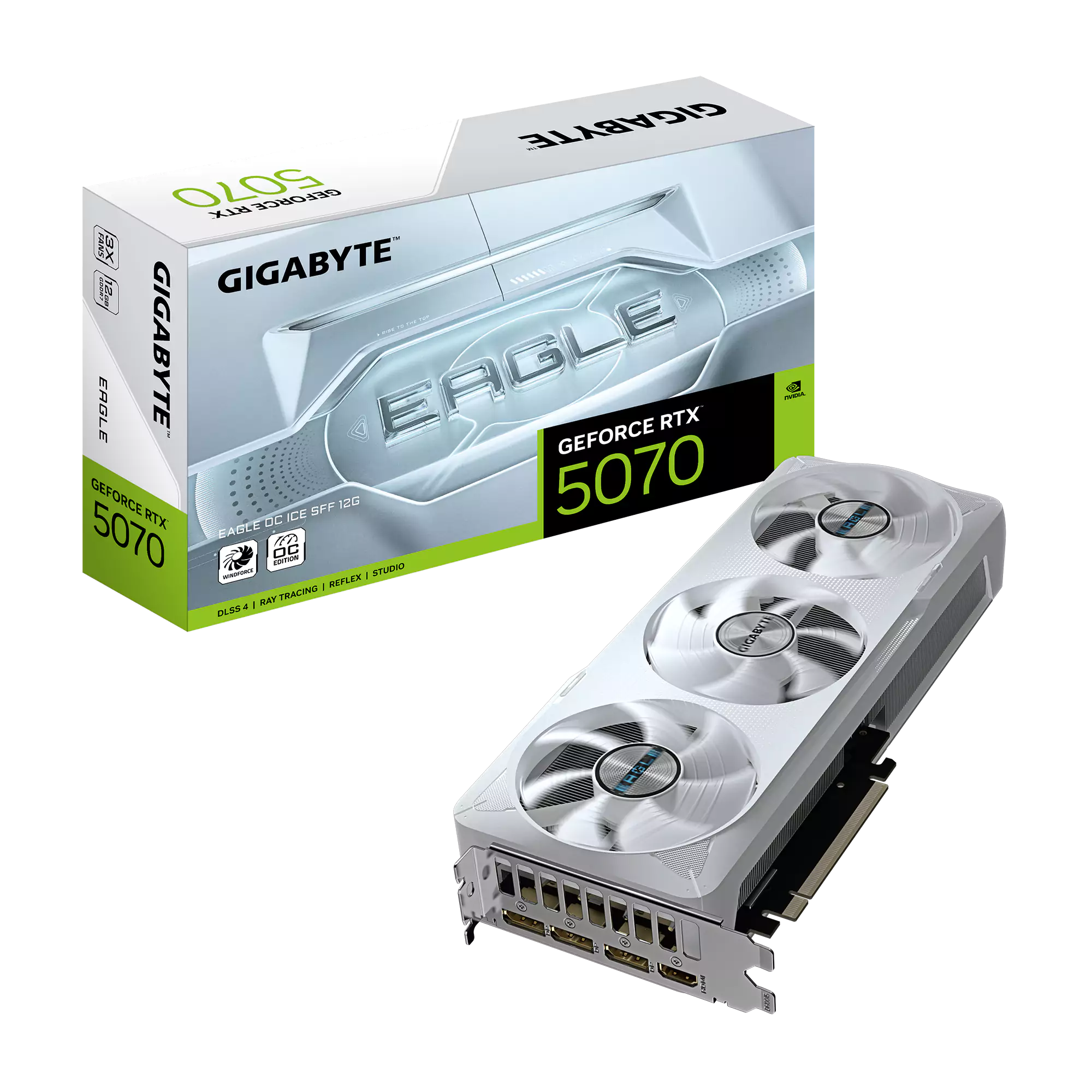 [SC-G5070-EOW] Gigabyte RTX 5070 Eagle OC ICE 12GB GDDR7 Graphics Card - White