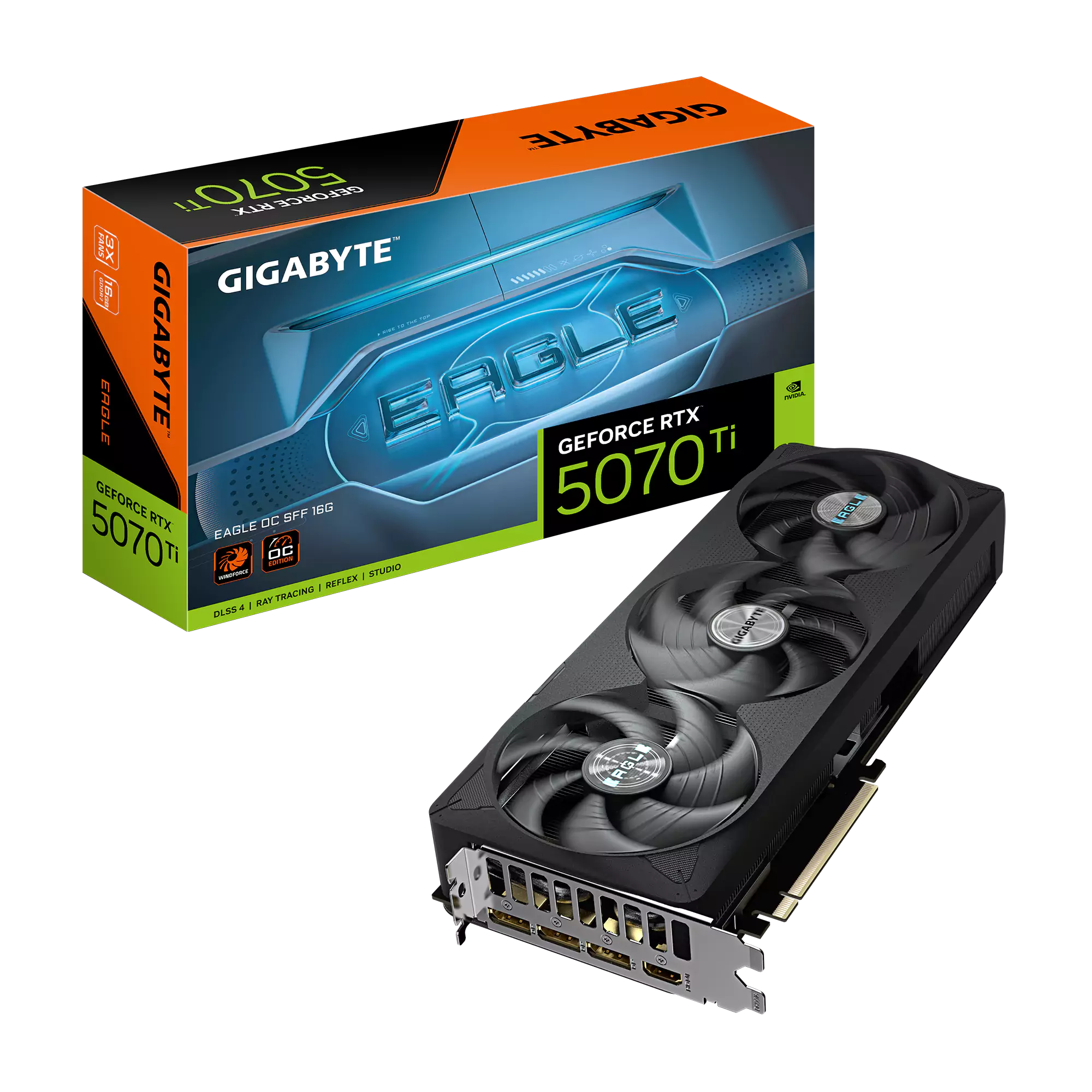 Gigabyte RTX 5070 Ti Eagle OC 16GB GDDR7 Graphics Card - Black