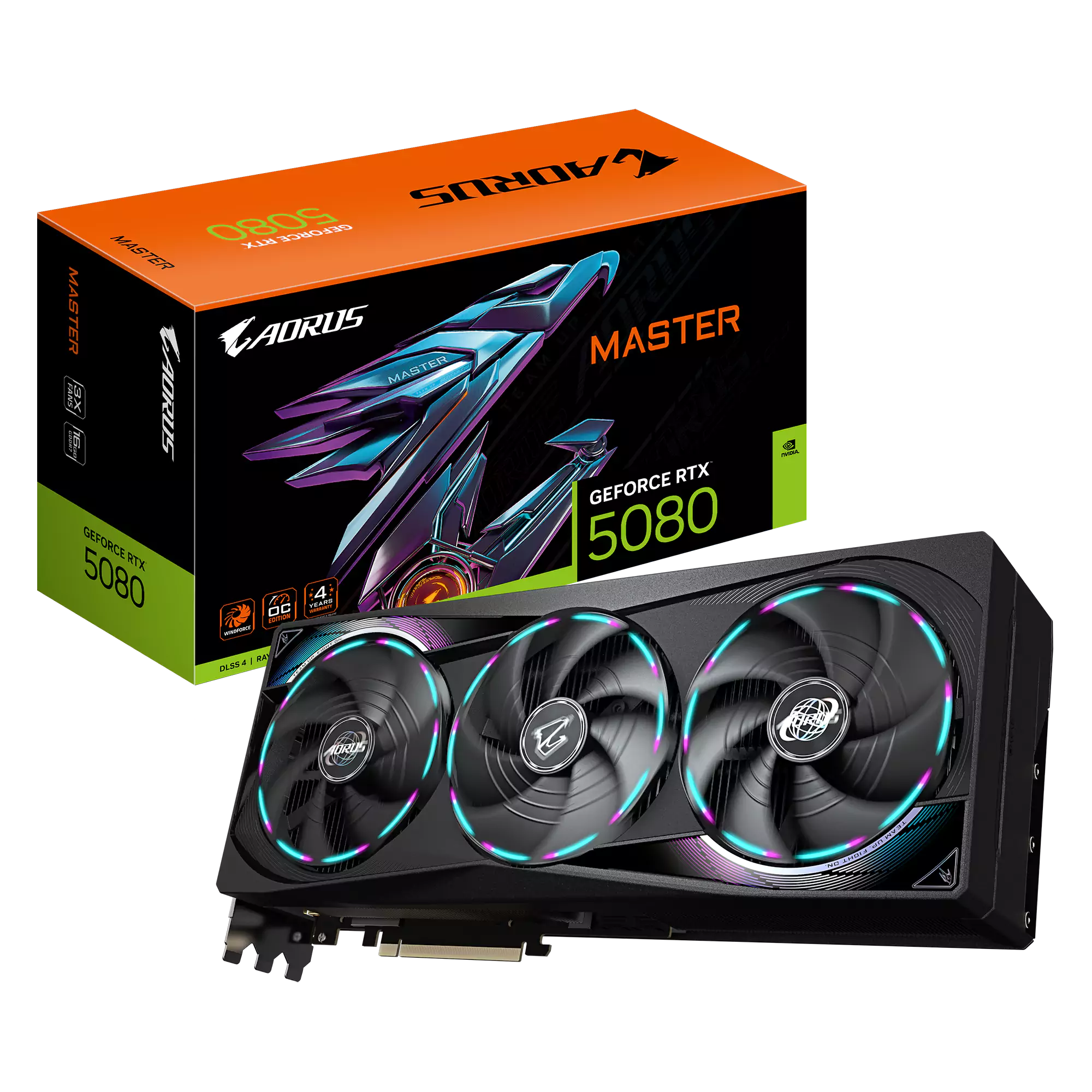 [SC-G5080-AM] Gigabyte RTX 5080 Aorus Master 16GB GDDR7 Graphics Card - Black