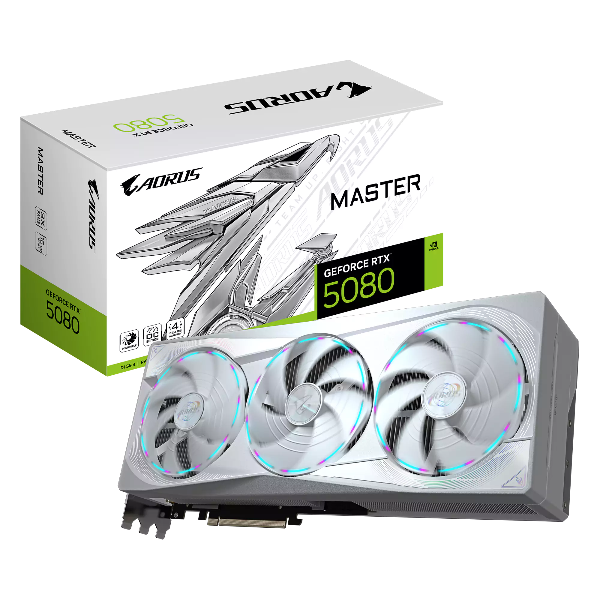 [SC-G5080-AMW] Gigabyte RTX 5080 Aorus Master ICE 16GB GDDR7 Graphics Card - White