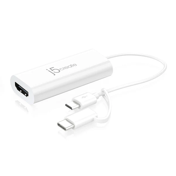 !!J5 JUA165C miCroUSB+tC->HDMi
