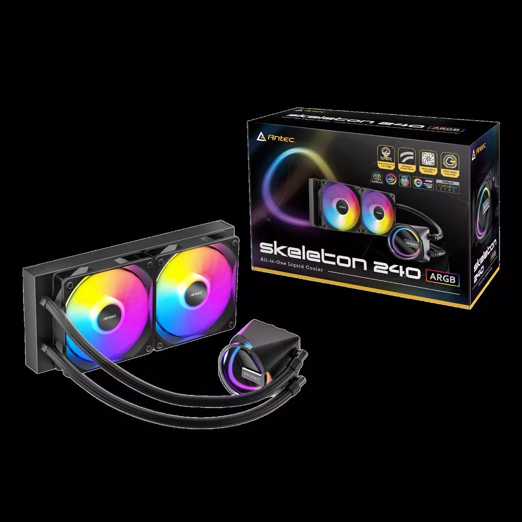 [WC-AS240] Antec Skeleton - 240mm ARGB CPU Water Cooler - Black