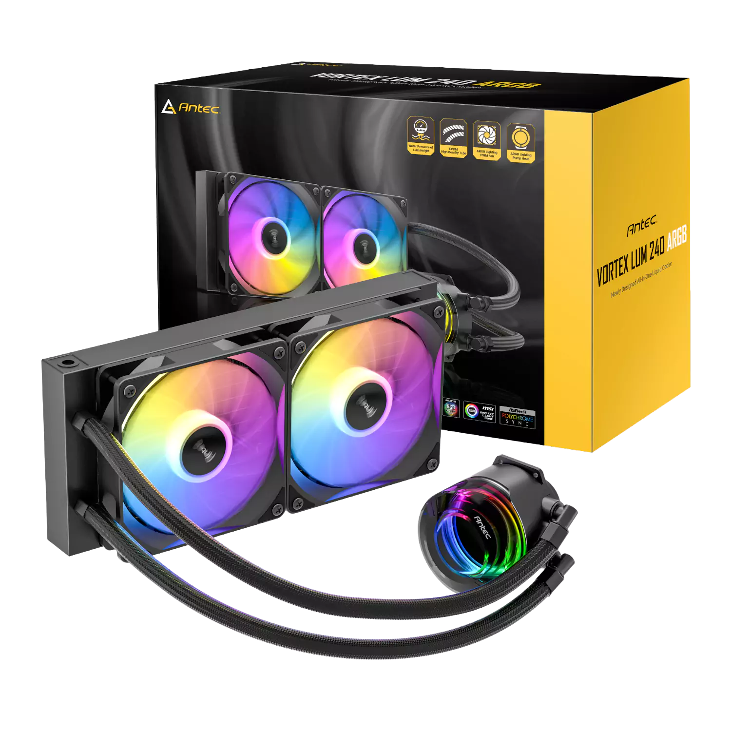 Antec Vortex LUM - 240mm ARGB CPU Water Cooler - Black