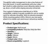 [WC-LARBWMK] *Logitech RallyBar WallMnt Kit