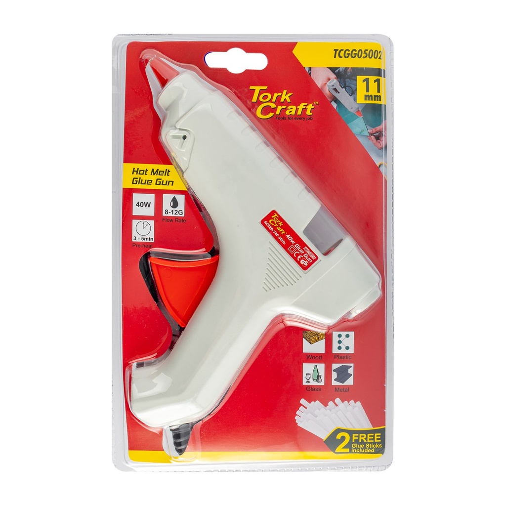 [TCGG05002] Glue Gun 40w 220v 11mm 8-12g F/rate 5 Min. Pre-heat
