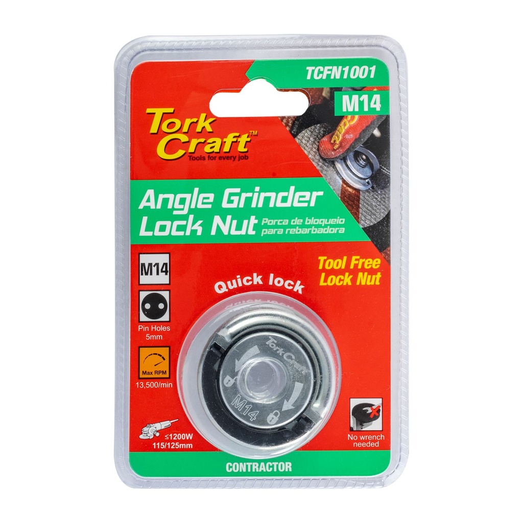[TCFN1001] Flange Lock Nut M14 Tool Less Finger Tab Angle Grinder